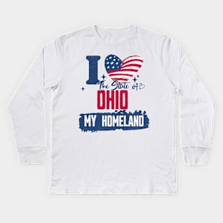 Ohio my homeland Kids Long Sleeve T-Shirt
